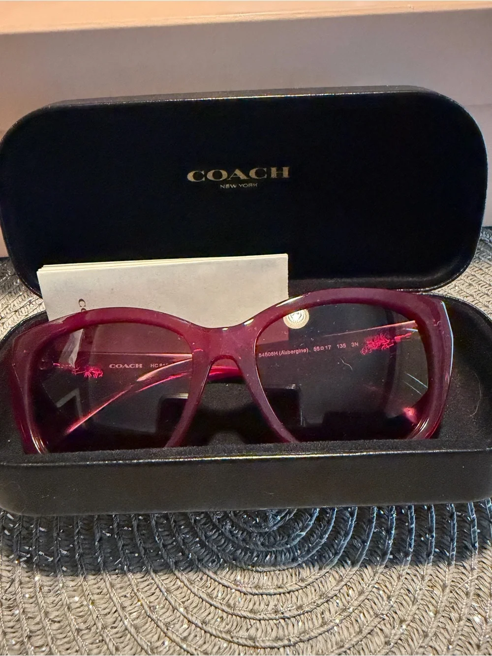 COACH Women's Burgundy Oversized Classic Sunglasses